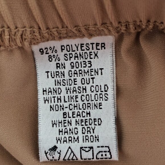 Bob Mackie Wearable Art Pull-On Stretchy Wide Leg Tan Pants Size L - Picture 10 of 12